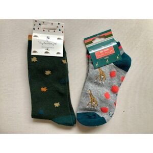 New Sophie Allport set of 2 Hedgehog & Giraffe‎ Sock Set